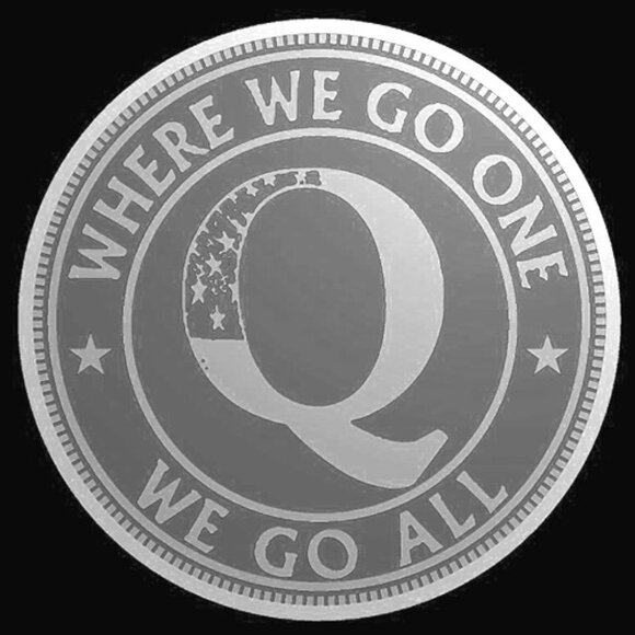 Q Anon Punisher Where We Go One, We Go All Silver Plated Trump Coin LMT EDITION - Picture 3 of 3